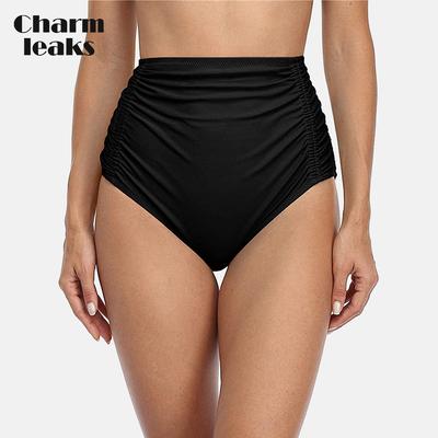 Pantaloni bikini a vita alta da donna Pantaloni costume da bagno ad asciugatura rapida Fondo tankini elasticizzato Tinta unita