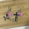 Crosses Butterfly Keychain Gothic Style Zinc Alloy Portable for Backpack Accessories