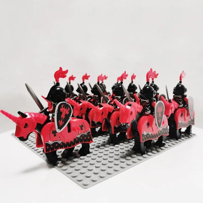 Medieval Roman Dynasty Commander Golden Warrior Spartan Solider Hawk Princess King Dragon Knight War Horse Figure Block Kids  Children Toy
