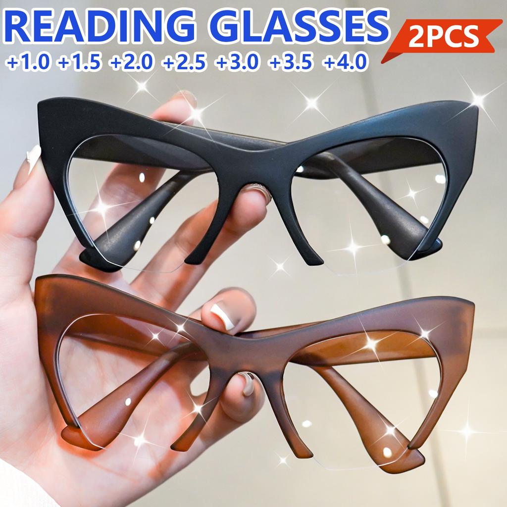 Fashion Full Frame Cat Eye Reading Glasses Clear Lens Simplicity Decorative Glasses Computer Spectacles for Women Men