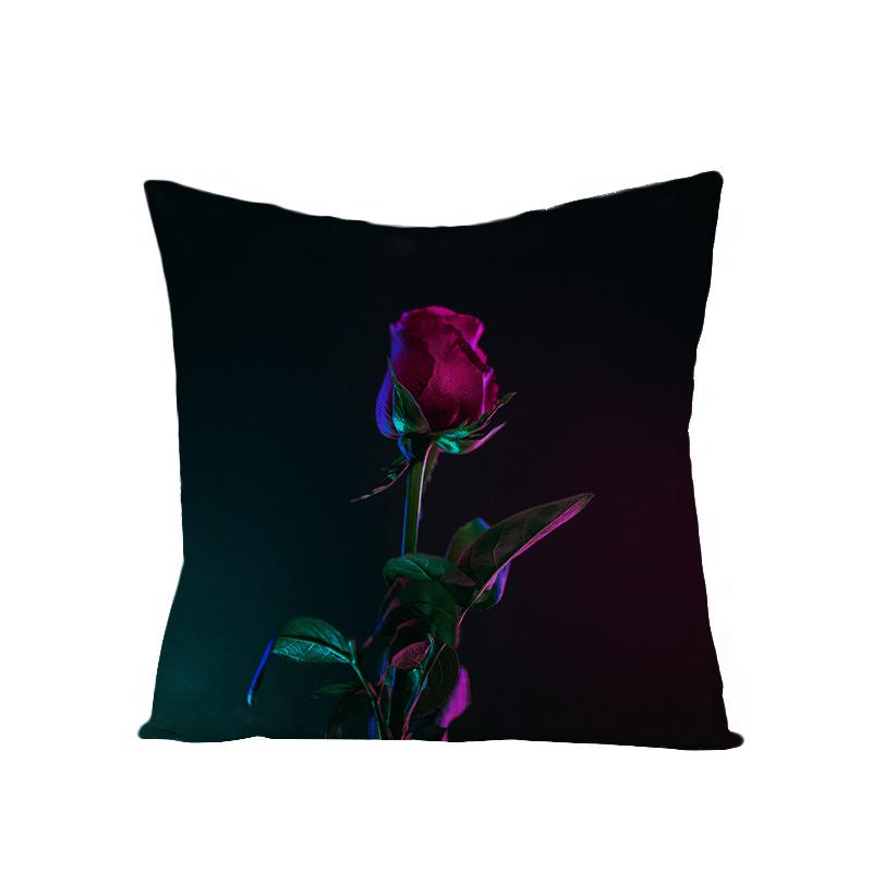 Modern Simple 3D Flower Polyester Pillow Cover for Home New Chinese Style Pillow Sofa Car Cushion Cover