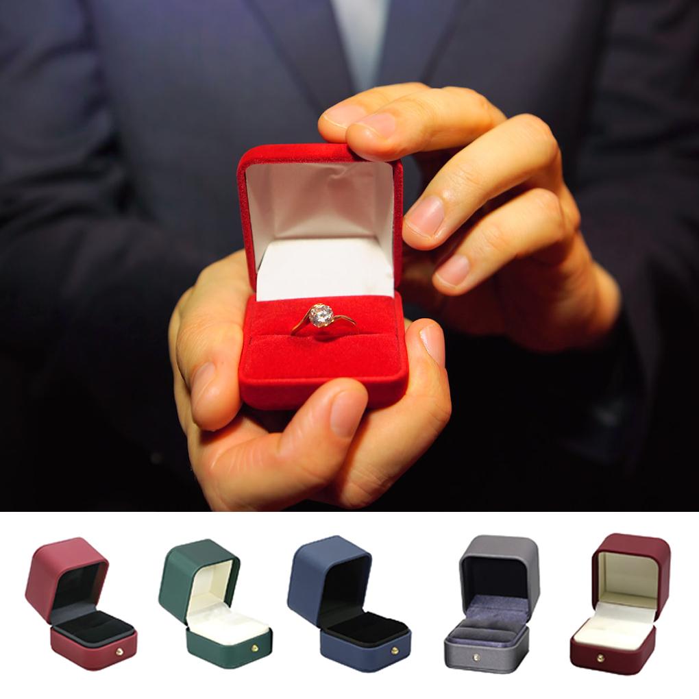 Box Ring Square Filleted Corner Romantic Vintage Boxes Jewelry Storage Supplies Home Proposal Case Engagement Memento
