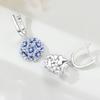 925 Sterling Silver Blue Hydrangea Flower Drop Earrings Women Earrings Charm Fashion Versatile Party Jewelry Gifts