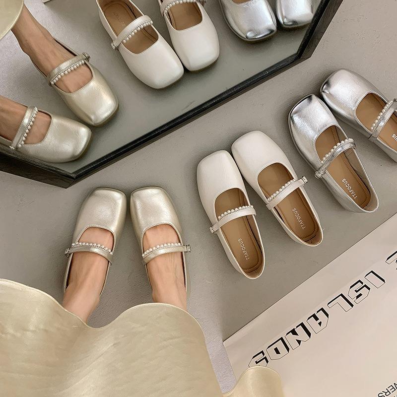 Gentle Shoes Flat-soled Single Shoes Women's Summer New Mary Jane Women's Shoes with Skirts and Soft-soled Small Leather Shoes