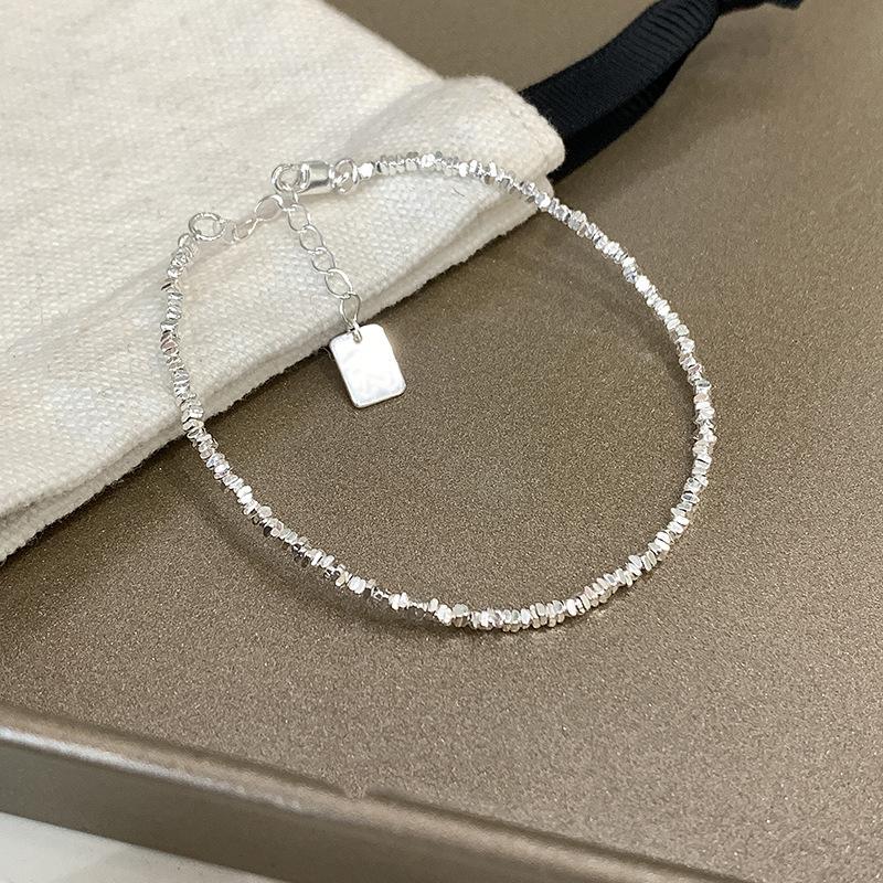 VENTFILLE 925 Sterling Silver Irregular Natural Pearls Letter Bracelet for Women Girl Bead Grace Lucky Jewelry Gift Dropshipping