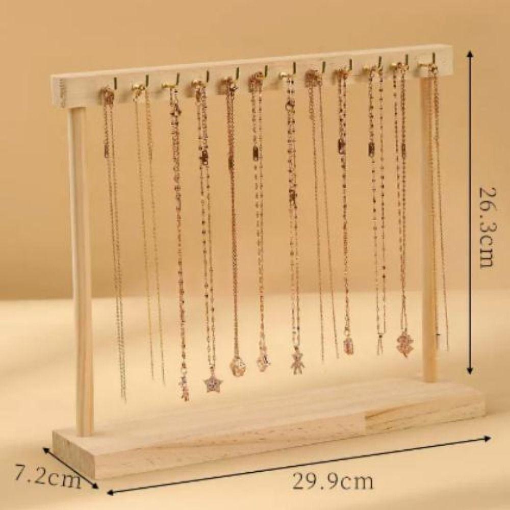 New Large Necklaces Easel 12/18 Hooks Removable Bracelet Display Board Solid Wood Display Stand Set Up Stalls