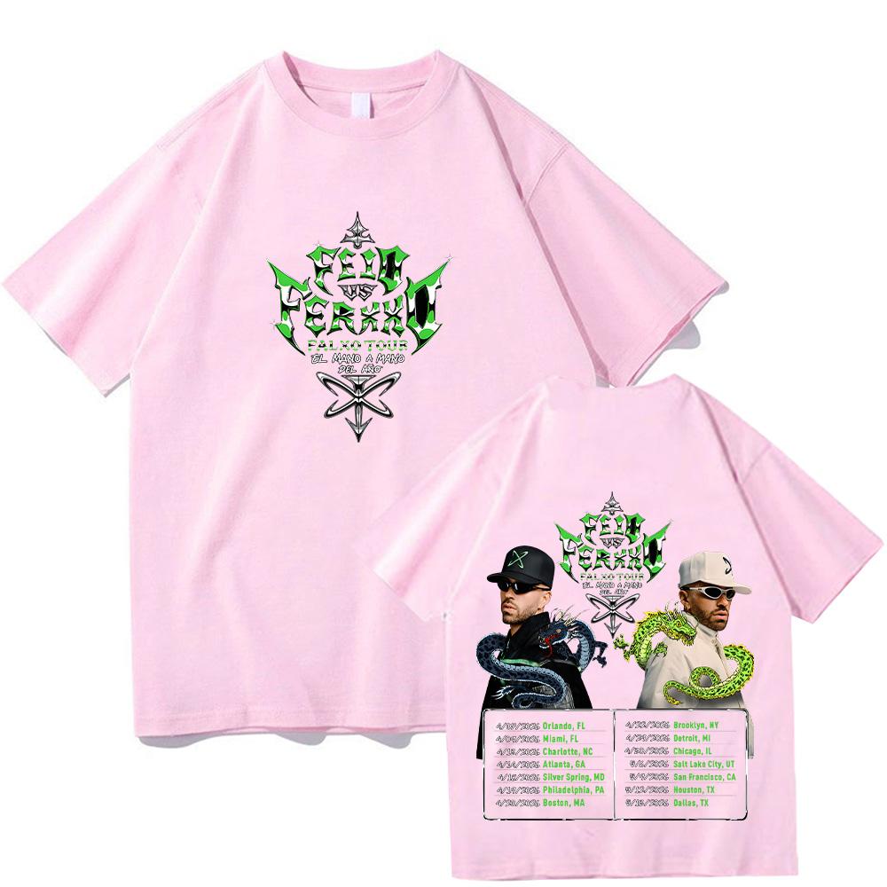 Feid VS Ferxxo Falxo Tour T Shirts Pure Cotton Round Neck Short Sleeve Tees Unisex Casual Popular Trends Clothing Tops