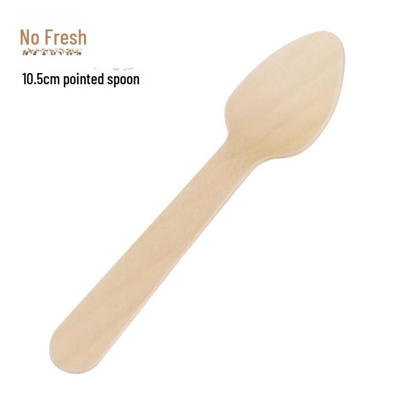 Biodegradable Disposable Wooden Ice Cream Spoons - Individually Packaged for Ice Cream or Popsicles.