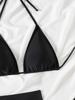 Triangle Tie Sexy High Waist Split Three-Piece Bikini Swimsuit for Women