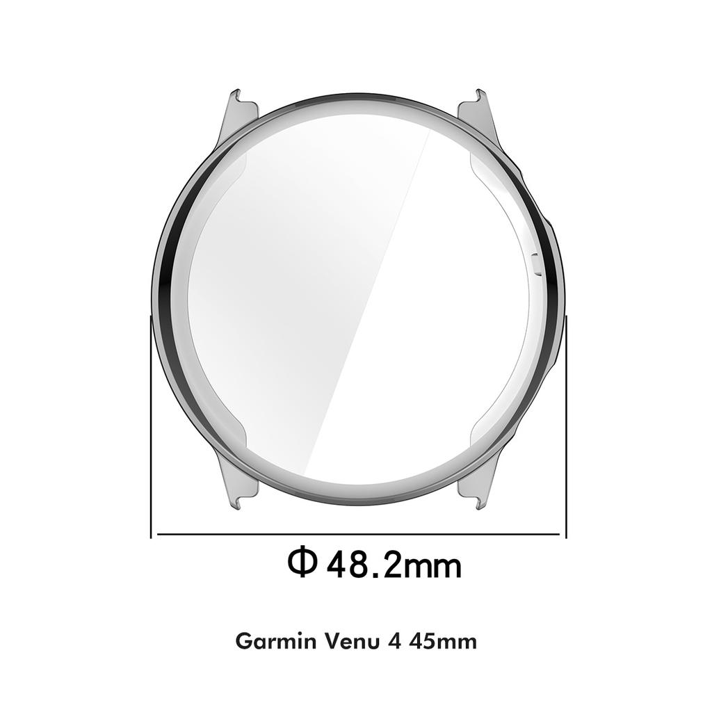 For Garmin Venu 4 45mm TPU Watch Case ENKAY HAT PRINCE Electroplating Watch Cover with Screen Protector