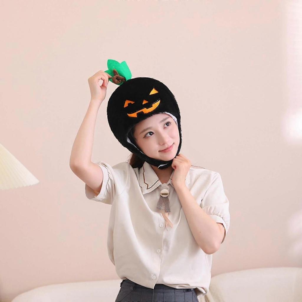 Black Pumpkin Hat Halloween Horror Party Dance Dress Up Props Cosplay Funny Pumpkin Headdress