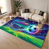 Soccer Theme Soft Crystal Velvet Rug Custom Name & Text Print Non Slip Floor Rug for Bedroom Living Room
