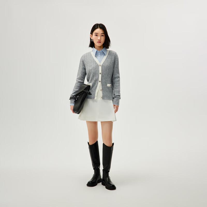 HLA Women's V-Neck Wool Blend Knitted Cardigan