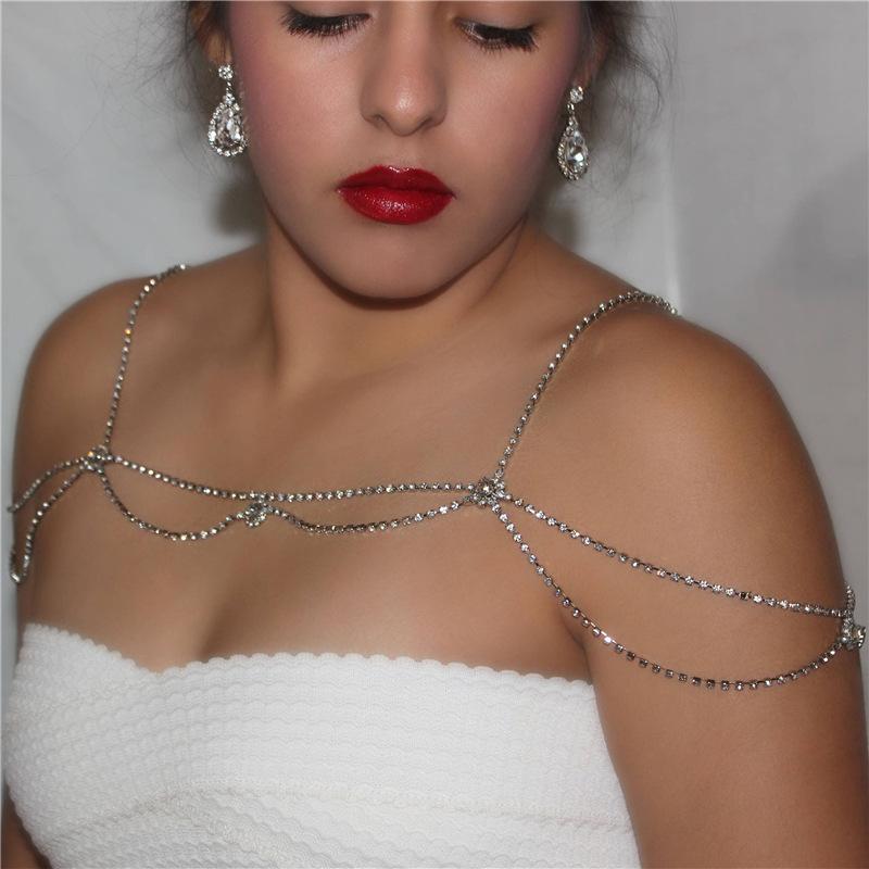 

New Simple Chain Shoulder Chain, European And American Versatile Nightclub Party Rhinestone Body Chain Female Body Chain