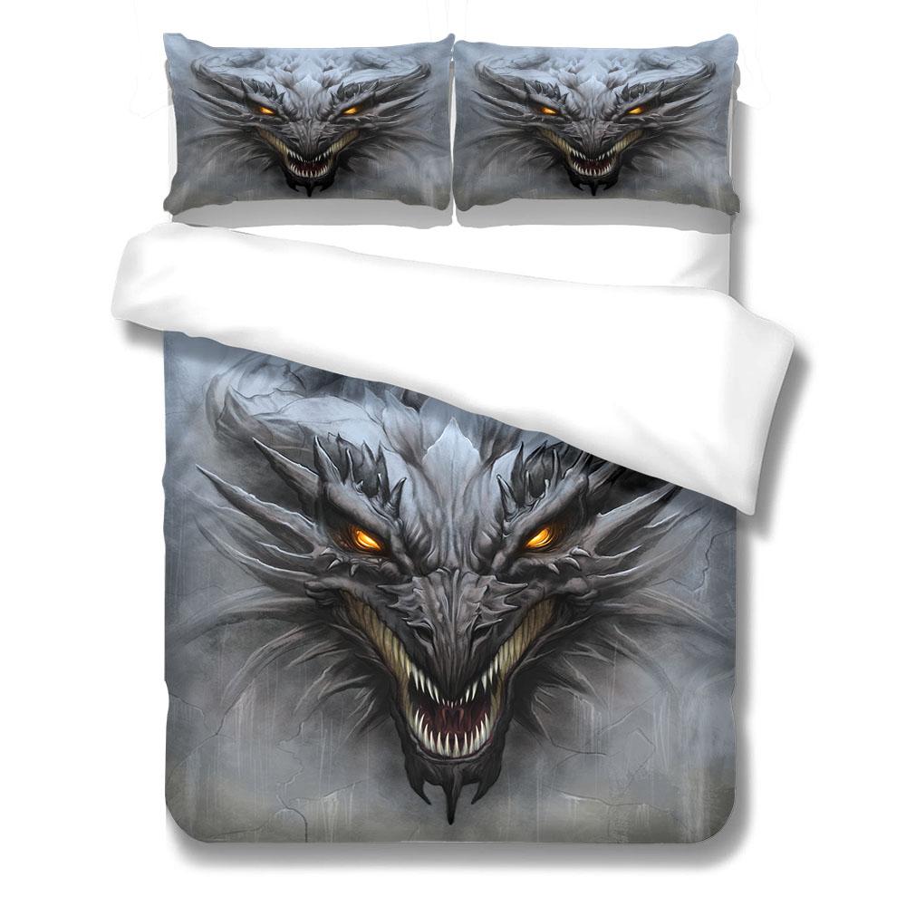 Oriental Dragon Duvet Cover Set King Queen Double Full Twin Single Size Bed Linen Set