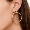 New Minimalist Gold Spiral Women's Drop Earrings with Bead Unique Statement Ear Jewelry for Effortlessly Chic Daily Looks