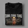 Vintage Tung Tung Tung Sahur Italian Brainrot Meme T-Shirts Men Round Collar Pure Cotton T Shirts Short Sleeve Tees Clothing