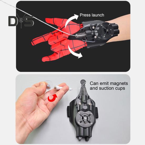 Elektrisk Spindelnätskastare med Handske Sugkoppar Magneter Skruvmejsel Uppladdningsbar Barn Trådkastare Nätkastande Leksak Filmfans Gåva