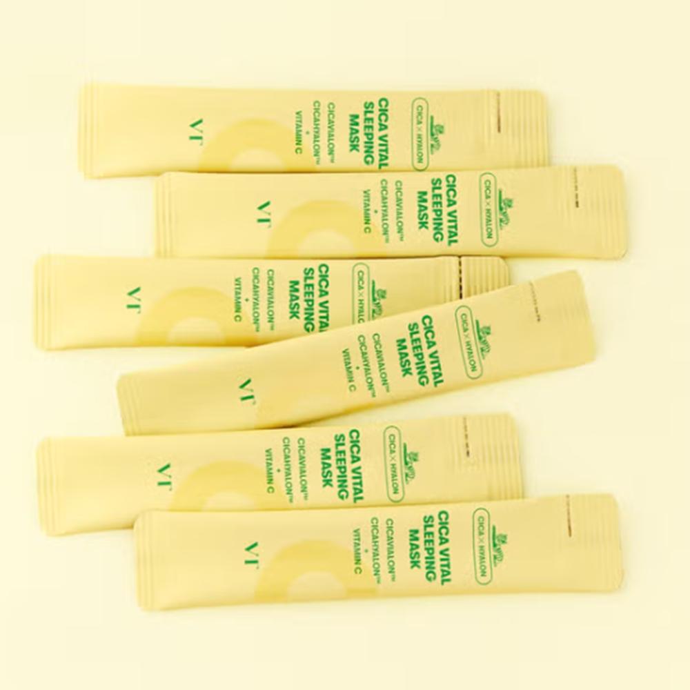 

VT Sleeping Mask 4-Type (Progloss + Super Hyalon + Cica + Cica Vital) 4ml x 6ea Cica Vital 4ml x 6ea