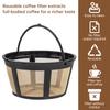 2 Pcs Reusable PP and 304 Stainless Steel Coffee Filter with Brush and Scoop, 4-6 Cups Washable Strainer