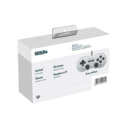 8bitdo SN30 Pro USB Gamepad Wired Game Controller for Windows/Switch (Gray Version)