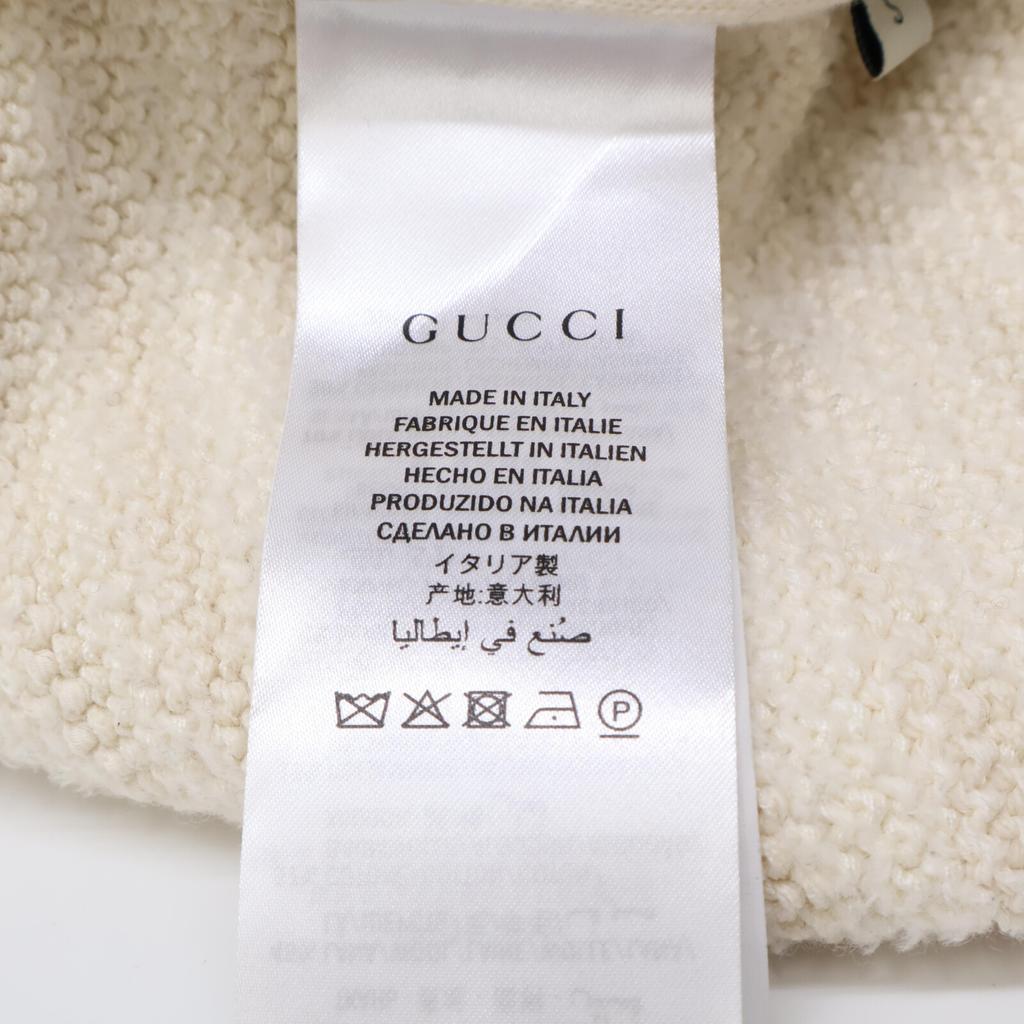GUCCI [Good condition/domestic regular] 490346 Tweed collarless coat S White / blackUsed