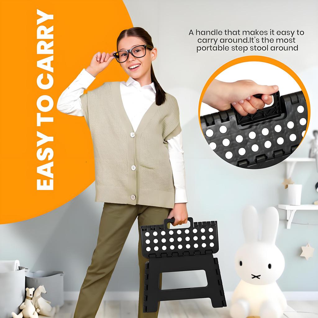 Collapsible PP Stool - 330lb Capacity Multi-Use Seat for Camp/Home Indoor & Outdoor