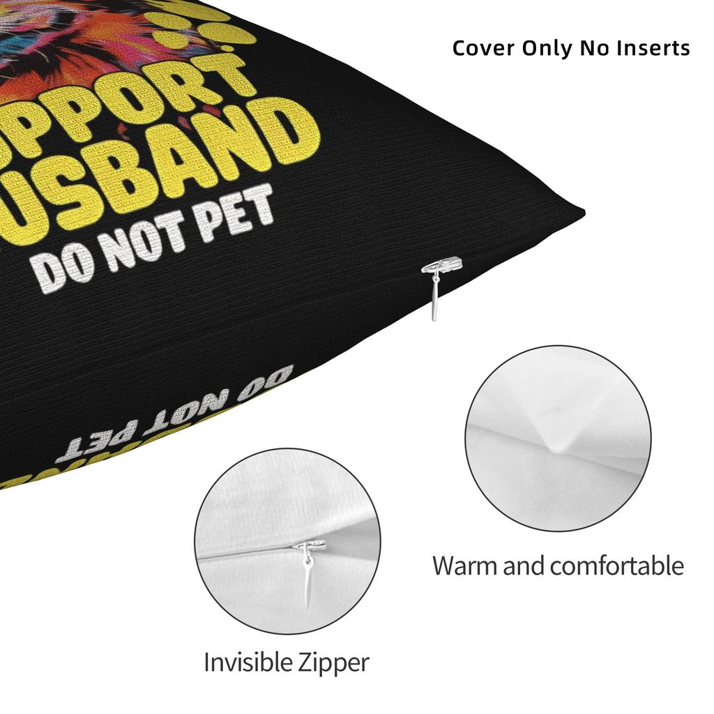 Emotional Support Husband Do Not Pet Pillow Case Cute Funny Pillow Cover Soft Pillowcases For Wedding Party Home Decor