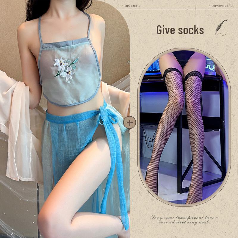 Σέξι Κεντημένο Σετ Εσωρούχων & Πειρασμού σε Στυλ Hanfu