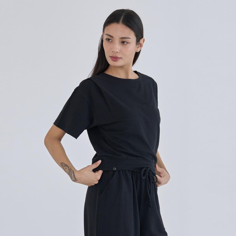 OZEZ Ozts1165 Half Modal Terry Cover-Up - Black