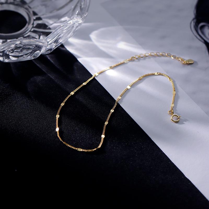 New 925 Silver Simple Chain Anklet Personalized Charm Anklet Birthday Gift for Women Exquisite Jewelry