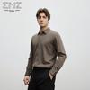 EMZ Herren Business Casual Unifarbenes Langarmhemd