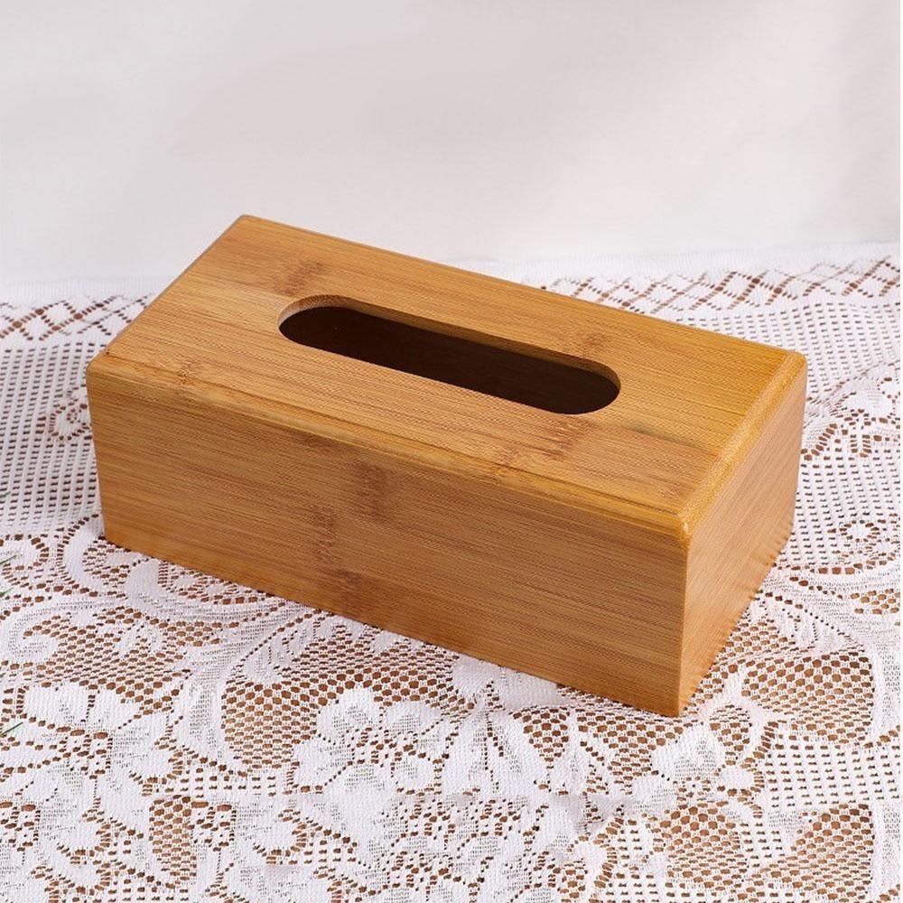 Home Creative Desktop Organizer Bamboo Table Decoration Square Storage box Napkin holder Tissue Holder Tissue Rack