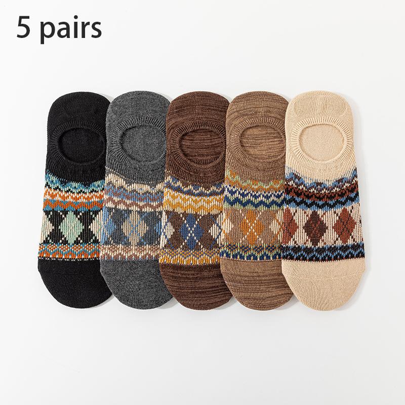 3-Pack Men's Invisible No Show Socks Anti-Slip Silicone Grip Cotton Ankle Socks for Sports Casual All Season Boat Socks