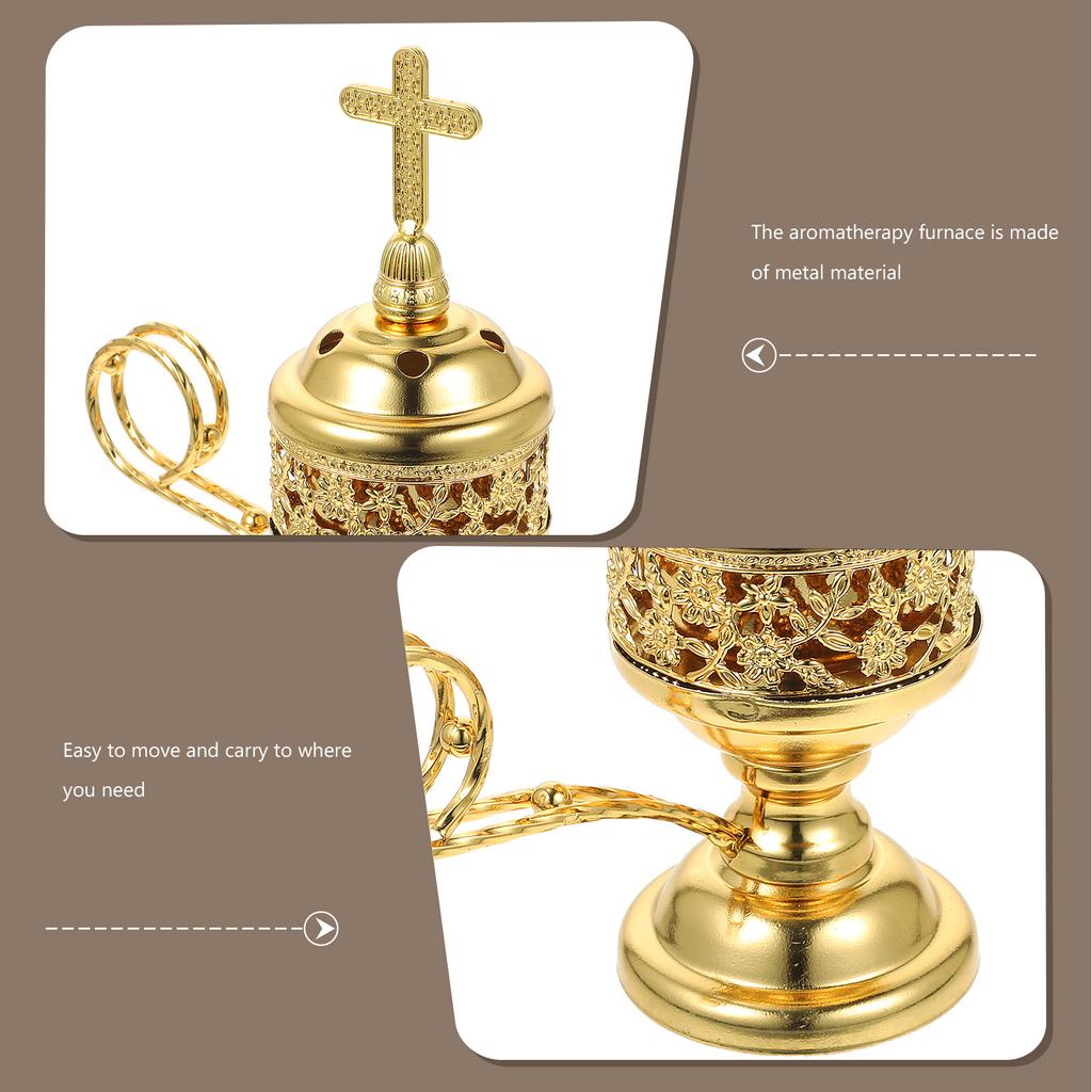 Exquisite Arabic Censer Metal Incense Burner Lightweight Desktop Decor for Bedroom Study Festival Aromatherapy Use