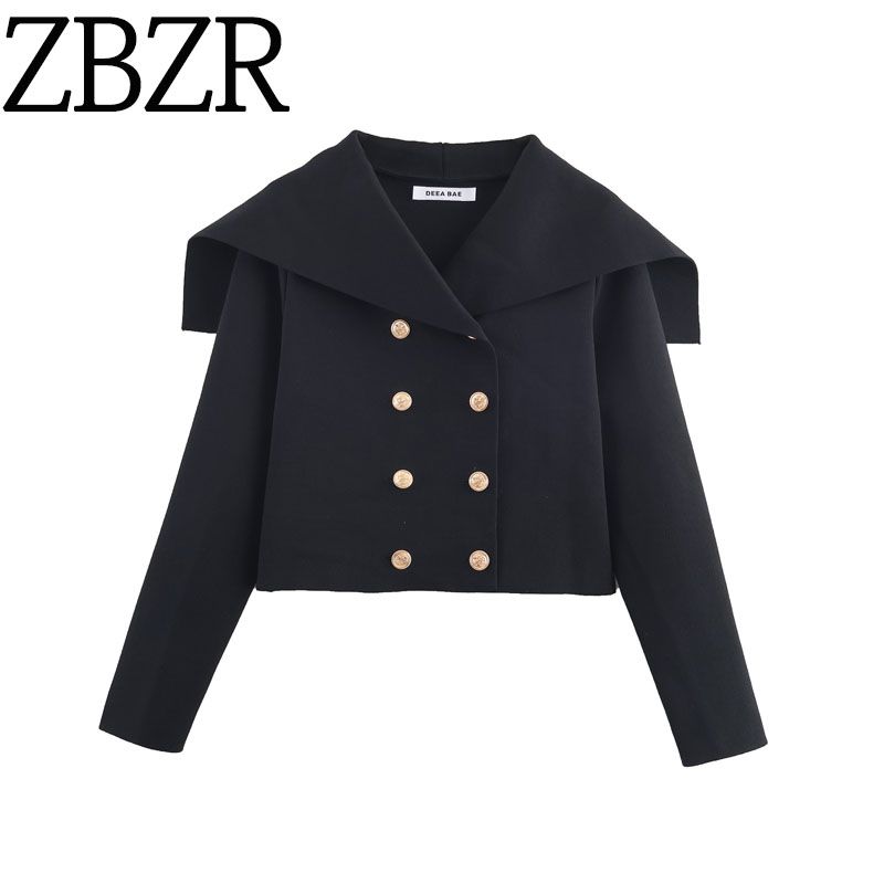 Za Export New Arrival Women's Clothing ZR Fashion Style Fashion All-Match Casual Knitting Double Breasted Short Coat 4192132