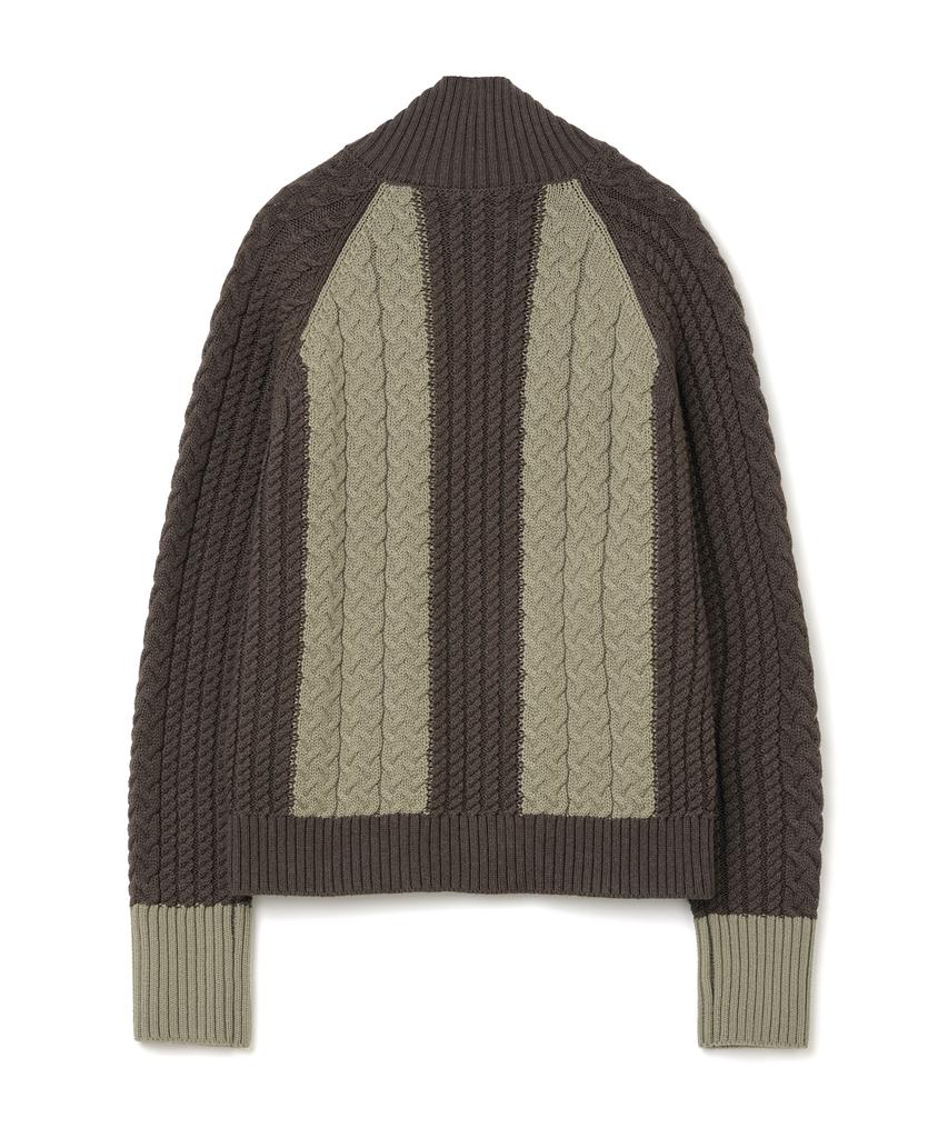 Millo Women Mono Wool Knit Zip-Up [Brown]