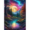 Natural Landscapes 5D DIY Luxury Modern Printed Night Viewing Diamond Painting Gemstone Art Kit with Round Drill Diamonds