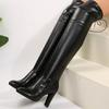 Fashion Leather Non Slip Women's Thigh High Boots Pointed Toe Plus Big Size Waterproof 2025 New Quality Ladies Above Over The Knee Shoes