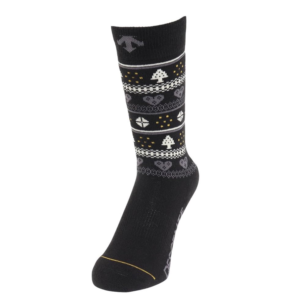 DESCENTE Junior Odor Far Silver Ion Socks for Juniors and DWDWJB61 BLK Socks, Antibacterial, Resistant, Warm, Infrared, (Ag+) Kids,