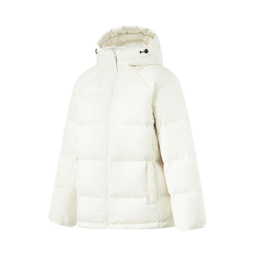 Li-Ning Fitness Series Water-Resistant Solid Color Raglan Casual Versatile Cold-Resistant Hooded Zipper Winter Down Jacket Women Outerwear AYMU108-1