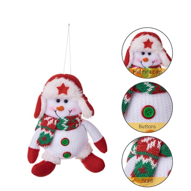 Santa Pendant Reindeer Hanging Pendant Christmas Tree Decorations Desktop Ornaments For Home Party Indoor Holiday