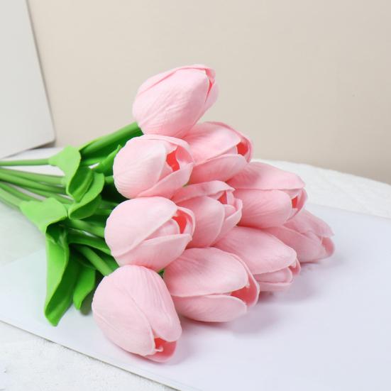 10Pcs Artificial Tulip Flower Home Office Party Realistic Fake Flower Branch Table Centerpiece Decoration Mother's Day Valentine's Day Easter Gift