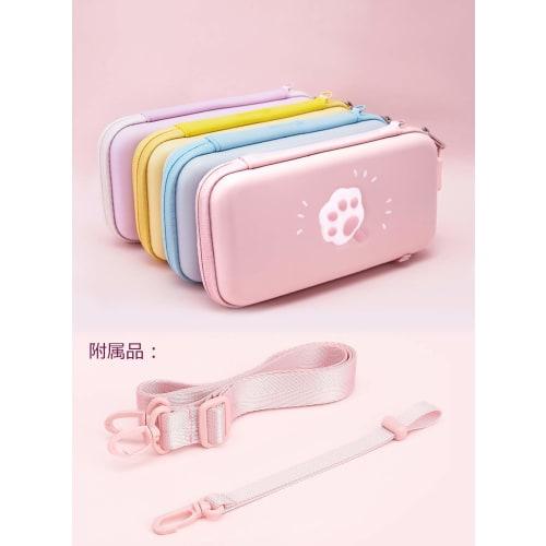 Switch Lite Cover Switch Lite Cover with 9h Glass Film 3way Handbag Crossbody Waterproof and Oil Proof Cat Paw Switch Lite Case Pu Made for Nintendo N