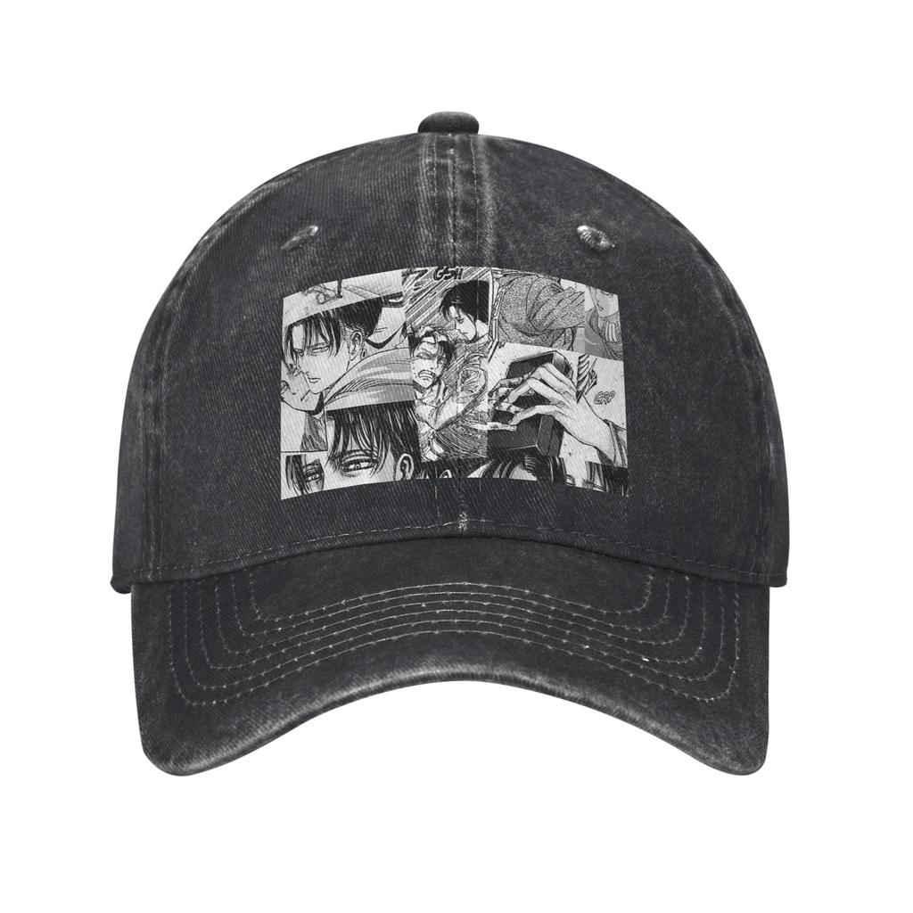 Levi AckerUnisex Attack On Titan Washed Denim Cap Casual Baseball Caps Adjustable Hat Summer Unisex Baseball Hats