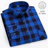 Plaid Flannel Shirts For Men Long Sleeve 100%Cotton Fashion Casual Soft Standard-Fit Man Blouse Clothes Pocket Oversize 7XL 8XL