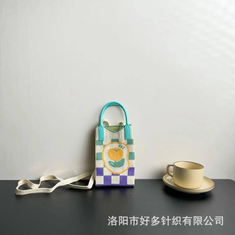 Premium Sense Ns Mobile Phone Bag New Cartoon Knitted Bag Dopamine Niche Versatile Messenger Shoulder Bag Handbag