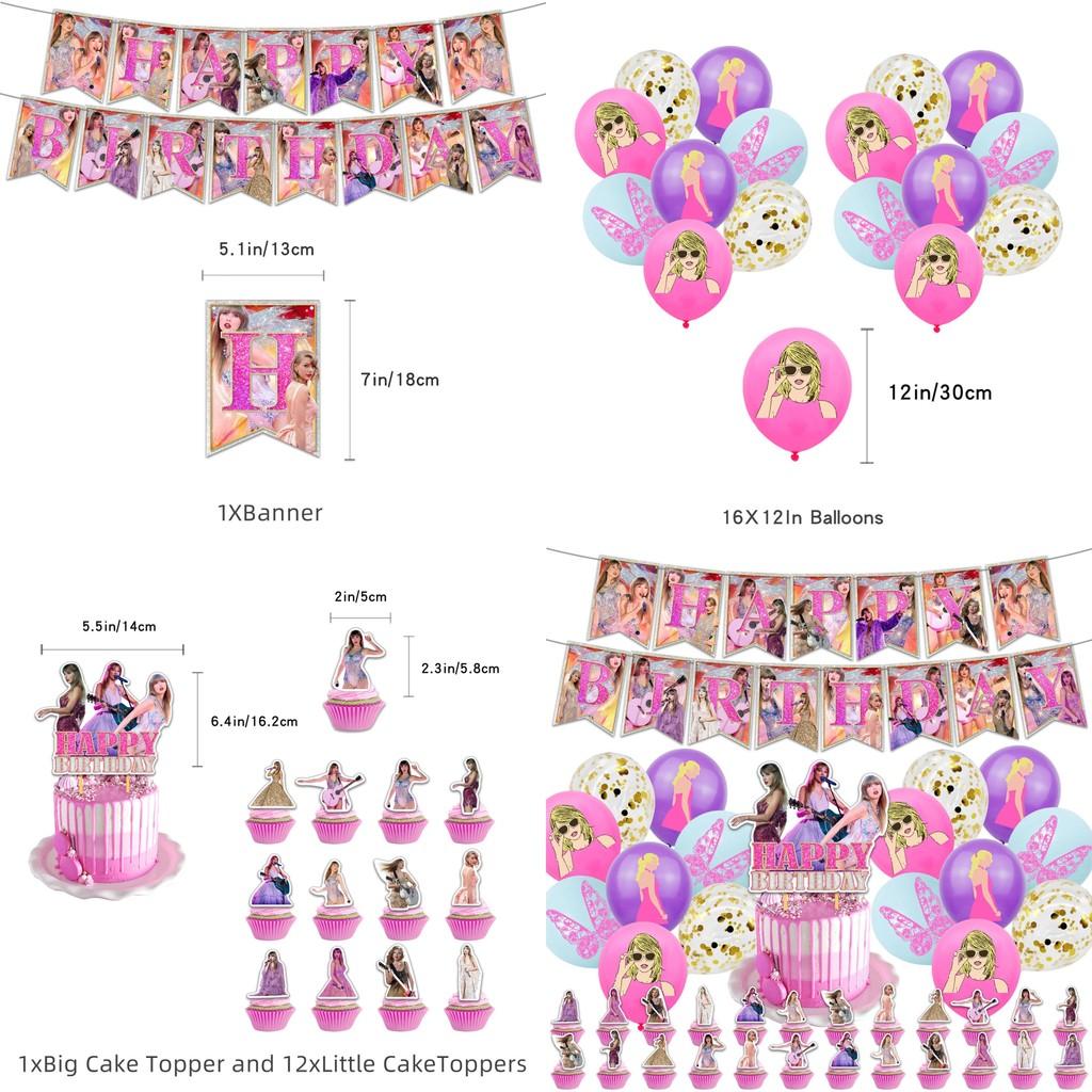 Swift Themed Taylor Pink Birthday Party Supplies Decoration Banner Kit Balloon