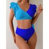 Bikini de dos piezas popular europeo y americano Traje de baño de alta gama Vacaciones en aguas termales Bikini de cintura alta Traje de baño