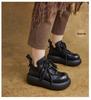 Stylish Handmade Leather Retro Women's Thick-Soled Ankle Boots - Lace-Up Round-Toe Martin Boots for Autumn and Winter.